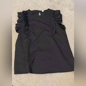 Black Ruffle Sleeve Top